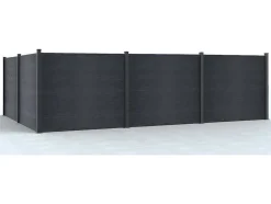 Paineis De Vedacao Para Pousar A156 Cm, Kit De 6 Laminas Em Composito + 1 Poste Antracite - Enola