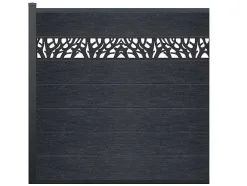 Paineis De Vedacao Para Pousar A181 Cm, Kit De 7 Laminas Em Composito Com Decoração + 1 Poste Antracite - Enola