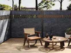 Paineis De Vedacao Para Pousar A181 Cm, Kit De 7 Laminas Em Composito Com Decoração + 1 Poste Antracite - Enola