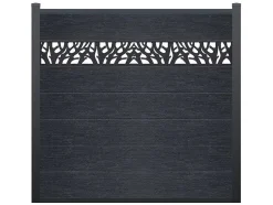 Paineis De Vedacao Para Pousar A181 Cm, Kit De 7 Laminas Em Composito Com Decoração + 2 Postes Antracite - Enola
