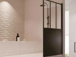 Painel De Banheira Preto Mate Estilo Atelier 80X140 Cm - Urbanik