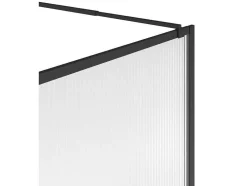 Painel De Duche A Italiana Com Vidro Texturado 120X200 Cm Preto Mate - Virana