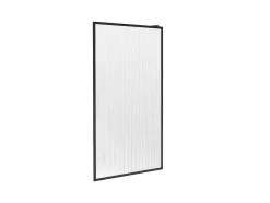 Painel De Duche A Italiana Com Vidro Texturado 120X200 Cm Preto Mate - Virana