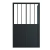 Painel De Duche Com Porta De Correr Preto Mate Estilo Industrial 120 X 80 X 195 Cm - Urbanik