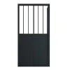 Painel De Duche Com Porta De Correr Preto Mate Estilo Industrial 100 X 80 X 195 Cm - Urbanik