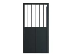 Painel De Duche Com Porta De Correr Preto Mate Estilo Industrial 100 X 80 X 195 Cm - Urbanik