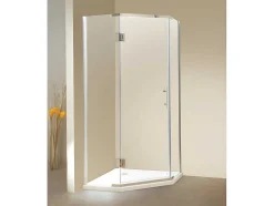 Painel De Duche De Canto Com Porta Batente - Base De Duche Incluida - Ardia - 90 X 90 X185 Cm