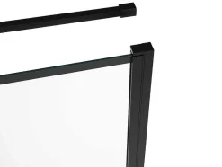 Painel De Duche Fixo Com Porta Giratoria Serigrafado Preto Mate 80 X 80 X 190 Cm - Caparica