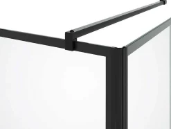 Painel De Duche Fixo Com Porta Giratoria Serigrafado Preto Mate 80 X 80 X 190 Cm - Caparica