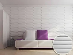 Painel De Parede 3D Strait Para Pintar - Pack De 3M - Lote De 12 Pecas
