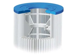 Piscina Tubular Oval Efeito Sarja Em Ziguezague Cinzento-Escuro Com Bomba Filtradora De Cartucho C424 X L250 X A100 Cm - Salamanque