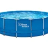 Piscina Tubular Redonda Azul Com Bomba De Filtro De Cartucho De D457 X A122 Cm - Lacanau