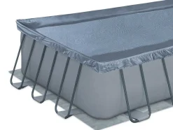 Piscina Tubular Retangular Cinzenta Com Bomba Filtradora De Cartucho C549 X L274 X A132 Cm - Zamora
