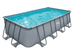 Piscina Tubular Retangular Cinzenta Com Bomba Filtradora De Cartucho C549 X L274 X A132 Cm - Zamora