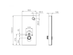 Placa De Descarga Decorativa Para Sanita Suspensa, Preto - Spinosa
