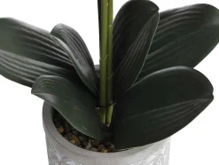 Planta Artificial Orquidea Com Vaso Em Cimento A.55 X L.30 Cm Cor-De-Rosa - Riosane