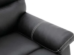 Poltrona Articulada Em Pele Sintética Cor Preto - Canby