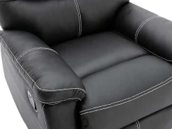 Poltrona Articulada Em Pele Sintética Cor Preto - Canby