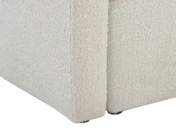 Poltrona Cabriolet E Pufe Tecido Boucle Branco - Jovana