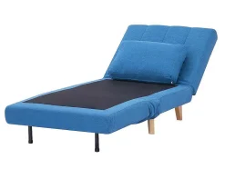 Poltrona Convertivel Em Tecido Cor Azul - Strevi