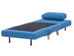 Poltrona Convertivel Em Tecido Cor Azul - Strevi