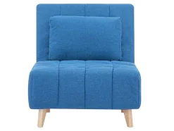 Poltrona Convertivel Em Tecido Cor Azul - Strevi