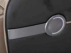 Poltrona De Massagem Em Pele Sintética Bege Com Leds E Sistema De Gravidade Zero - Opcao Bluetooth - Kasou