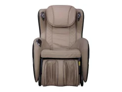 Poltrona De Massagem Em Pele Sintética Bege Com Leds E Sistema De Gravidade Zero - Opcao Bluetooth - Kasou