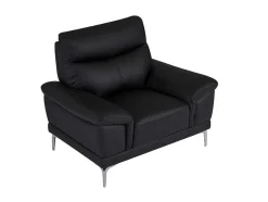 Poltrona Em Couro Preto - Atesso