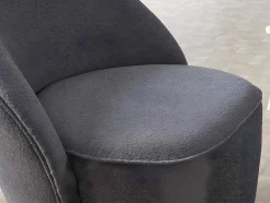 Poltrona Em Tecido Boucle Cor Antracite - Elfira