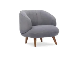 Poltrona Em Tecido Boucle Cor Antracite - Janina