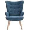 Poltrona Em Tecido Cor Azul - Vately
