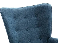 Poltrona Em Tecido Cor Azul - Vately