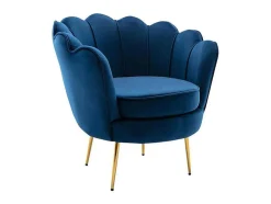 Poltrona Em Veludo Cor Azul-Escuro - Dandelion De Pascal Morabito