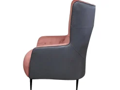 Poltrona Em Veludo Cor-De-Rosa E Estrutura Antracite - Mendocino