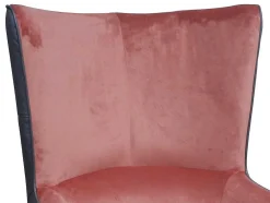 Poltrona Em Veludo Cor-De-Rosa E Estrutura Antracite - Mendocino