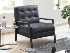 Poltrona Pele Preto - Maradi