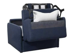 Poltrona Rapidamente Convertivel Em Cama De 70 Cm Em Tecido Azul - Nadoa
