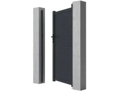 Porta De Batente Antracite Em Aluminio De C100 X A173 Cm - Nazario