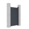 Porta De Batente Em Aluminio Estilo Persiana De C103 X A166 Cm Cor Antracite - Viazo