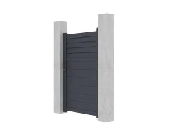 Porta De Batente Em Aluminio Estilo Persiana De C103 X A166 Cm Cor Antracite - Viazo