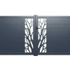 Porta De Batente Em Aluminio Semiperfurado Com Motivos De L100 X A164 Cm Cor Antracite - Labrit Ii