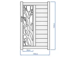 Porta De Batente Em Aluminio Semiperfurado Com Motivos De L100 X A164 Cm Cor Antracite - Labrit Ii