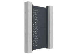 Porta De Batente Em Aluminio Semiperfurado Com Motivos De C103 X A181 Cm Cor Antracite - Gregor