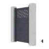 Porta De Batente Em Aluminio Semiperfurado Com Motivos De C103 X A166 Cm Cor Antracite - Bazio