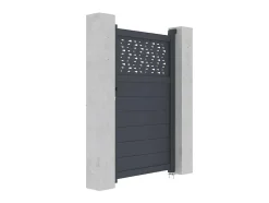 Porta De Batente Em Aluminio Semiperfurado Com Motivos De C103 X A166 Cm Cor Antracite - Bazio