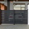 Porta De Batente Perfurada Antracite Em Aluminio De C100 X A158 Cm - Primo