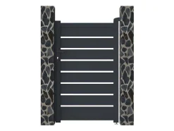 Porta De Batente Perfurada Antracite Em Aluminio De C100 X A158 Cm - Primo