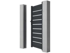 Porta De Batente Perfurada Antracite Em Aluminio De C100 X A176 Cm - Primo