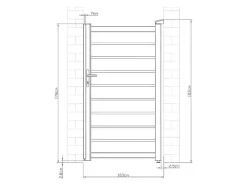 Porta De Batente Perfurada Antracite Em Aluminio De C100 X A176 Cm - Primo